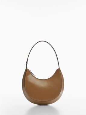 Mango Brown Crescent Shoulder Bag